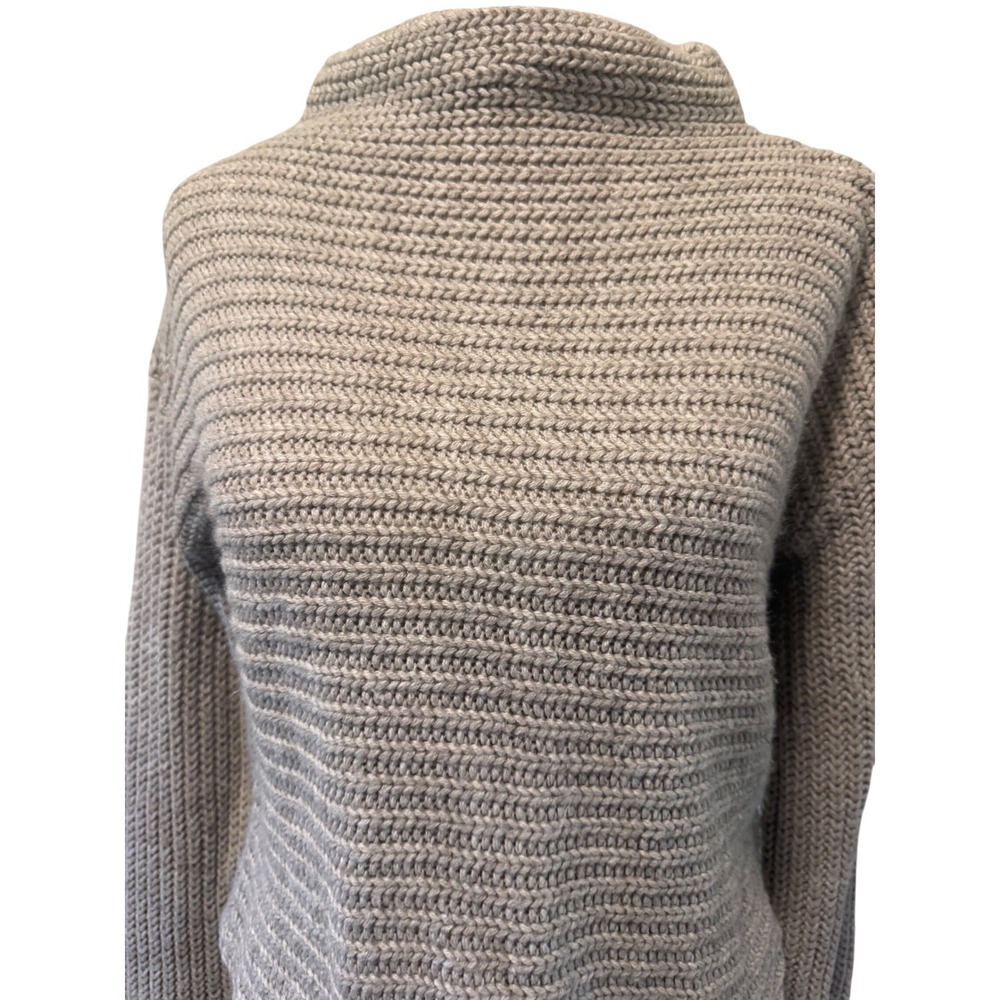a.n.a A New Approach Medium Taupe Chunky Knit Funnel Neck Sweater USA Made